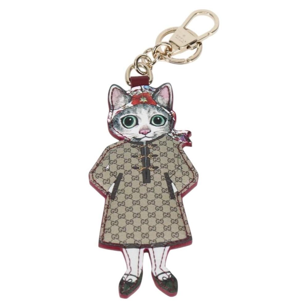 Gucci GG Supreme Yuko Higuchi Key Holder Beige Keychain